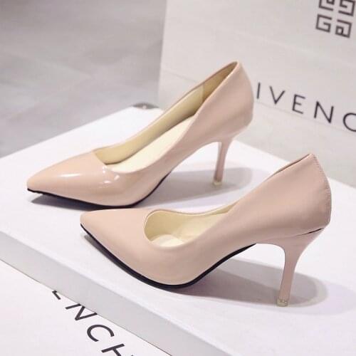 Fashion Wild High Heels European and American Shallow Mouth Pointed Toe Sexy Female Single Shoes Concise Womens Pumps Work Shoes