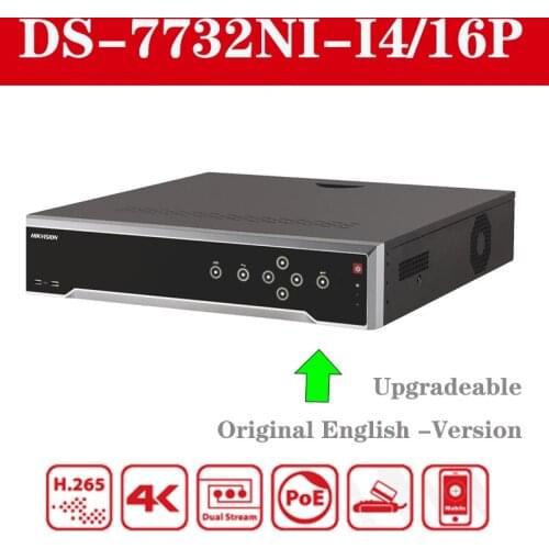 HIKVISION 4K 12MP NVR DS-7732NI-I4/16P H265+ 32CH POE Onvi 2 4HDD CCTV NVR Video Recorder for IP Camera Security System Kit