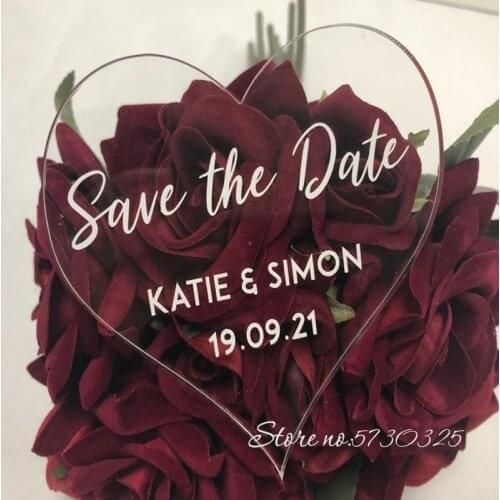 Save the Date Hanging Tag Clear Acrylic Personalised Save the Date Wedding Save the Date Save Date Wedding Stationary Acrylic