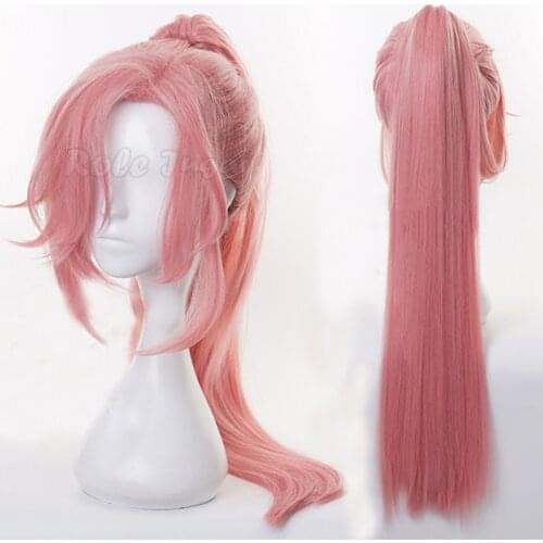 Women Girls SK8 the Infinity Anime Cosplay Cherry Blossom Wig Long Straight Pigtail Pink Ponytail Heat Resistant Hair C50M121