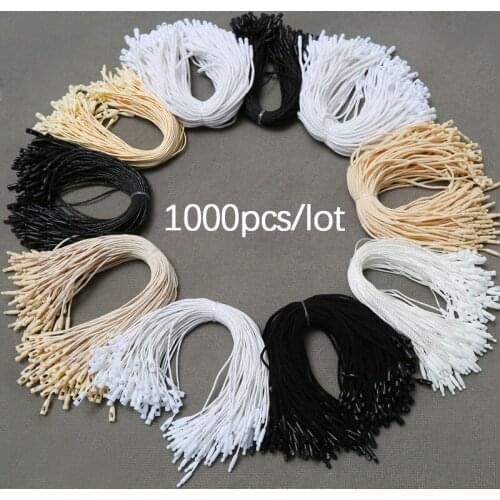 1000pcs Hang Tag String Snap Lock Fastener square end Tag String Lock Fastener small jewelry Labeling Tagging Supplies
