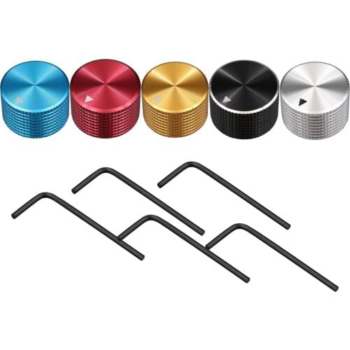 5Pcs Five Color aluminum 25*15.5 6mm knob cap with the pointer hole forr potentiometer