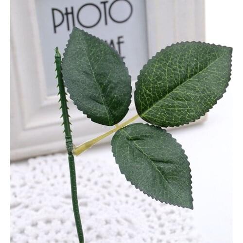 5pcs/lot Silk Green Artificial Leaf Flower Wedding Home Decoration DIY Wreath Gift Box Scrapbook Crafts Flower Accessories