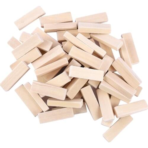 50pcs Wooden Building Blocks 2inch Wood Cubes for DIY Model Plane Ship House Hobby Woodcraft