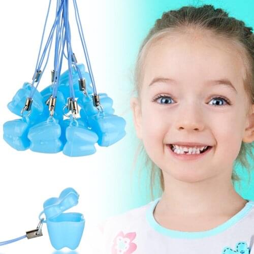 Teeth Box Storage 50Pcs for Kids Deciduous Cute Tooth Shape Teeth Storage Save Record Baby Growth Marks Chain Box Tooth Souvenir