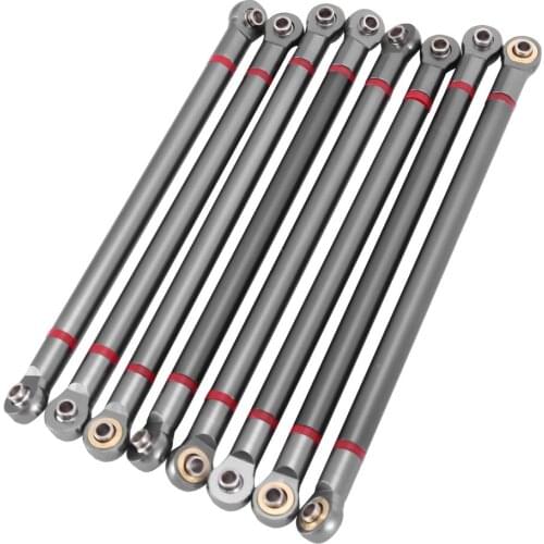 8pcs Aluminum Alloy Wheelbase Link Rod Unassembled Set 313MM For Axial 1/10 SCX10 Remote Control Climbing Car