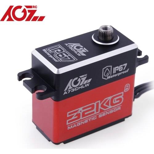 AGFRC A73CHLW 32KG Aliminum Case Metal Gears High Torque HV Magnetic Waterproof Programmable Servo for 1/10 Scale RC Car Boat