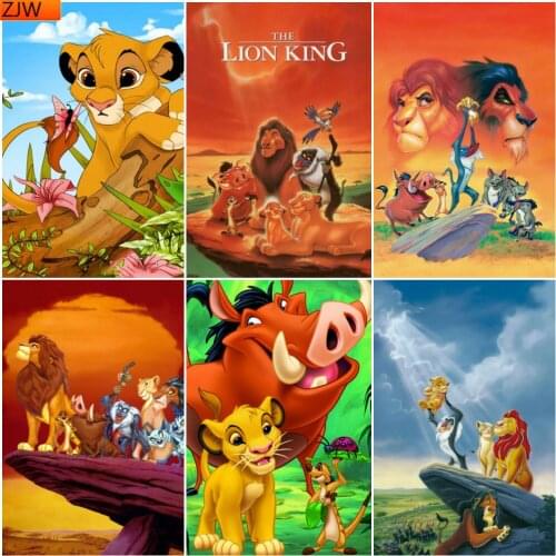 Disney 5D DIY Diamond Painting Lion King Diamond Mosaic Full Diamond Embroidery Cross Stitch Kits Home Decoration