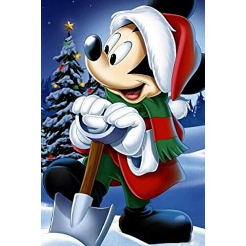 Disney Diy Diamond Painting 3D Cartoon Christmas Mickey Snow Scene Diamond Embroidery Mosaic Cross Stitch Kits Home Decor