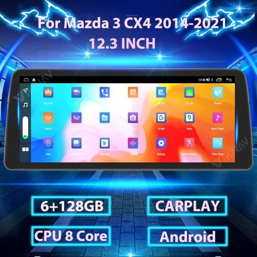 12.3 INCH Android car Radio With screen For Mazda3 CX4 2014 - 2021 GPS navigation DVD Multimedia player 2din