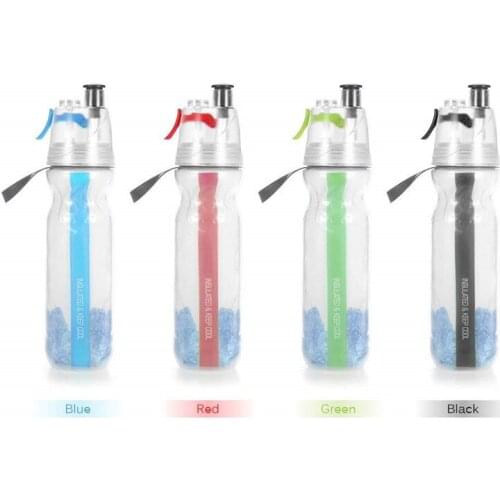 Bicycle Sport Portable Water Bottles Insulated Mist Spray Water Bottle Double layer Ice Cold Bottle Sport 500ML Drinking kettle
