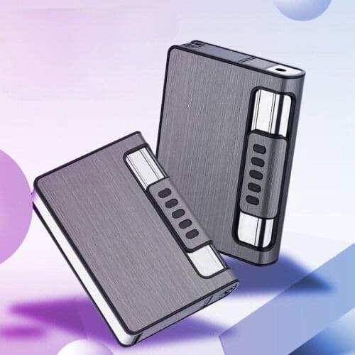 Cigarette Case 12-piece Integrated 2-in-1 Anti-pressure and Moisture-proof Automatic Cigarette Case Inflatable Lighter Men Gifts