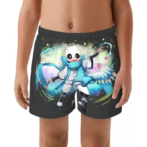 Undertale kid Printing Swimwear Shorts Swimming Breathable Built-In Beam Line Briefs Swimming Trunks Beach Wear