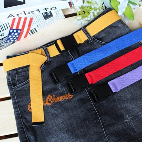 Long Waistband Plastic/Canvas Adjustable Tactical Buckle Belt Solid Color Unisex Korean Style Elastic 1Pcs