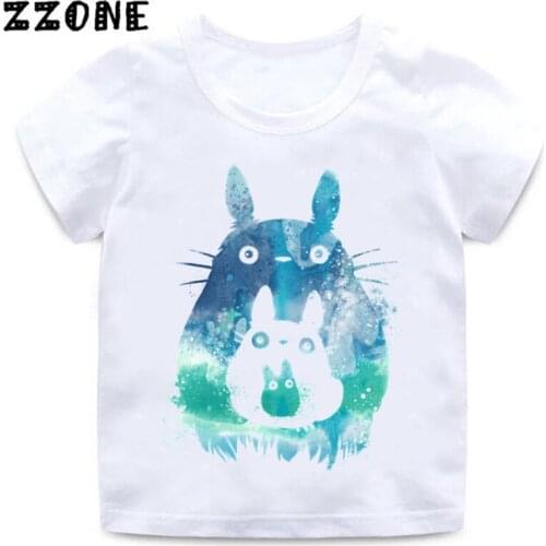 Boys and Girls Print Totoro Anime LOVELY T-shirt Children Summer Short Sleeve White T shirt Kids Casual Funny Clothes