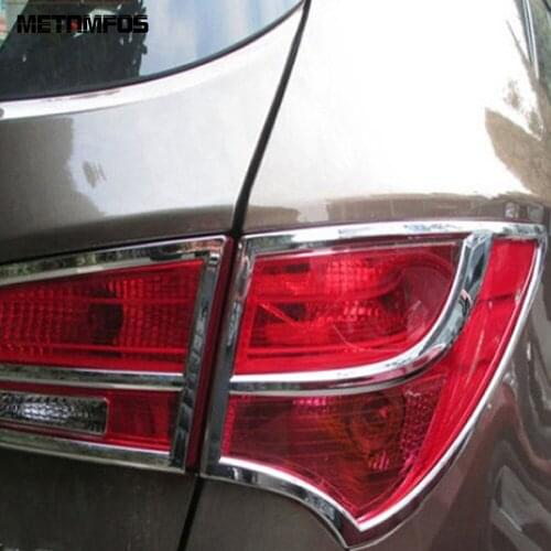 For Hyundai Santa Fe ix45 2013 2014 2015 SUV Chrome Rear Light Lamp Cover Trim Taillamp Hood Sticker Accessories Car Styling