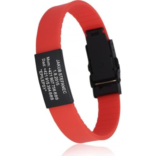 Personalized Custom ID Safety Silicone Wristbands Children ID Bracelet Engraved Identification Baby SOS Wrist Band Kids Boys