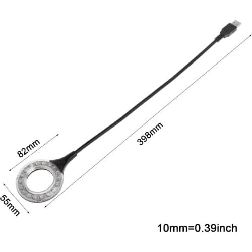 Ring LED Light USB Table Desk Lamp 5V Bright Bulb Flexible Gooseneck Adjustable Angle Reading Camping Powerbank Laptop Desktop