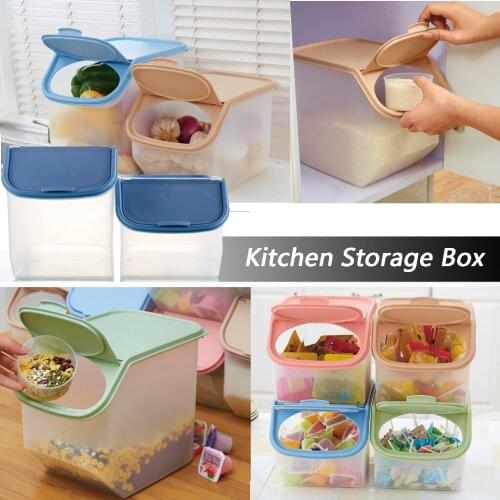 Kitchen Food Grain Rice Container Box Kitchen Rice Fruit Storage Box Barrel Grain Large Capacity Dry Grain Portable Container