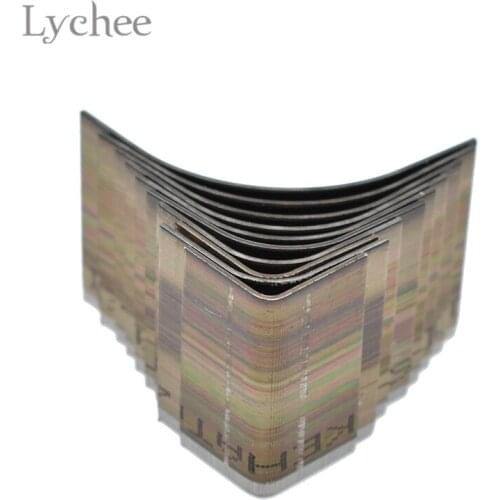 Lychee Life 10pcs/set Leather Craft Corner Punch Tools Carbon Steel Leathercrafts Tool DIY Sewing Supplies