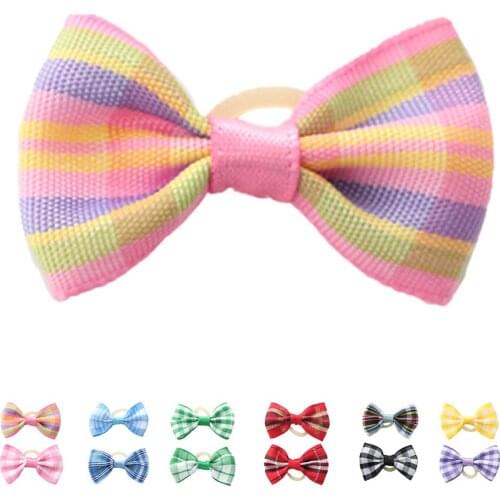 Armi store Handmade Accessories plaid Ribbon Bow 6029006 Pet Dog dressed head flower Wholesale