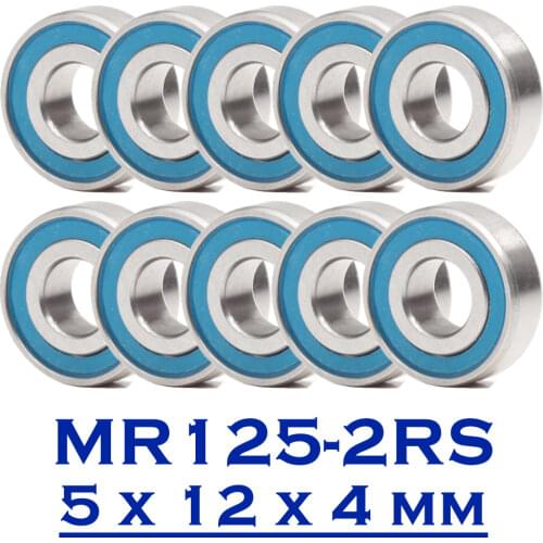 MR125RS Bearing 10PCS 5x12x4 mm ABEC-3 Hobby Electric RC Car Truck MR125 RS 2RS Ball Bearings MR125-2RS Blue Sealed