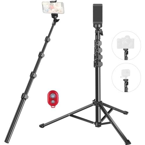 Neewer 61-inch Selfie Stick Tripod,Detachable Extendable Phone Tripod For iPhone&Android Cell Phones,Shutter Remote/Phone Holder