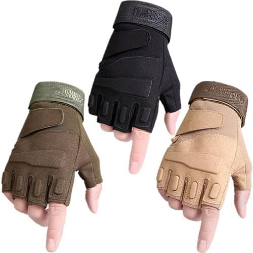 Mens Tactical Gloves Outdoor Half-Finger Type Military Men Combat Gloves Combat Shooting Hunting Gloves Airsoft Sport Gloves
