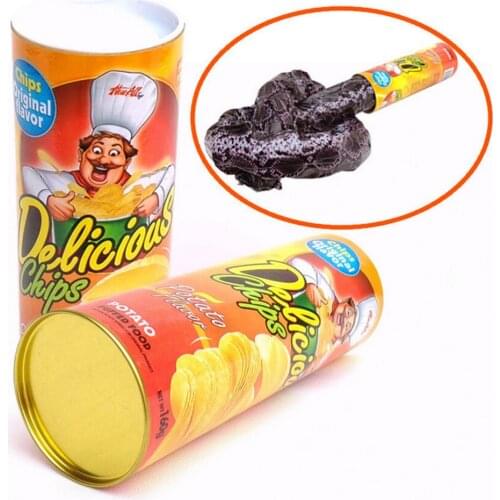 Pizies Potato Chip Can Jump Spring Snake Toy Gift April Fool Day Halloween Party Decoration Jokes Prank Trick Fun Joke Toys