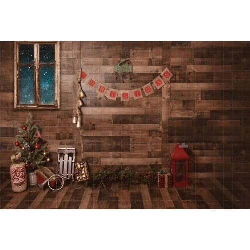 Christmas Backdrop Tree Noel Party Photography Backdrop Snowflake Warm Peace Rustic Wood House Rural Background Photo Studio