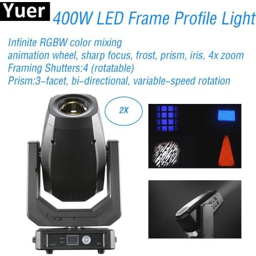 2Pcs/Lot 400W LED Frame Profile Moving Head Light RGBW DMX LED Stage Lights For DJ Disco Party Club Bar Professional Moving Head