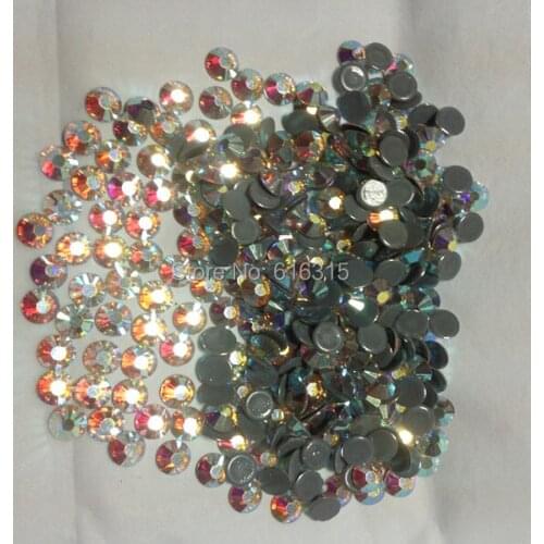 Hot fix strass in size ss16 4mm crystal ab with 1440 pcs per pack ;hot-fix stones in high 14 cutting facets