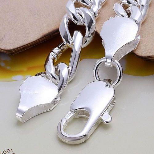 KN-H097 Wholesale Silver Color Bracelet For Woman Mans 925 Free Shipping Factory Price Fashion Jewelry 10mm Bracelet