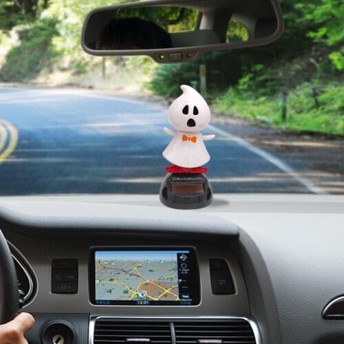 Car Ornament Automobiles DecorationSolar-Powered Swinging Doll Car Interior Jewelry Halloween Gift Auto Interior Home Decoration