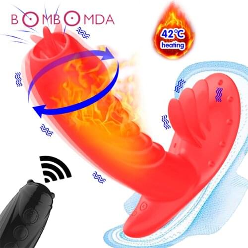 Heating Vibrator Sex Toys for Women Tongue Licking Vagina G Spot Clitoris Stimulator Remote Control Wearable Panties Vibrators