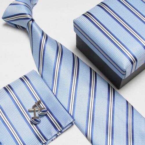 Male formal commercial marriage tie cufflinks pocket towel gift box set white collar 1201 - 12