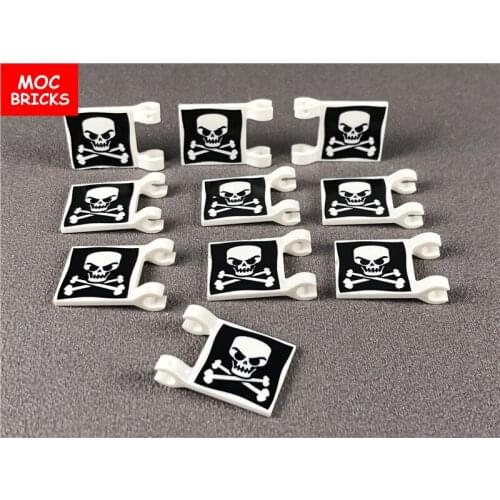 20pcs/lot Flag 2 x 2 Square with Skull and Crossbones (Jolly Roger) Pattern fit with 2335p30 DIY Building Blocks Figure Toys