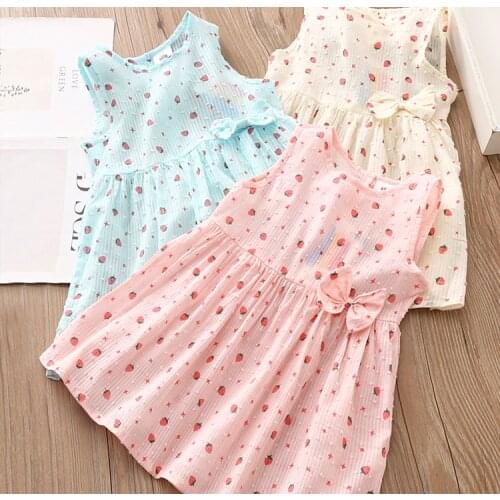 2021 Summer Girls Dresses Children Clothes Baby Girls Flower Dress Kids Printing Dress Baby Girls Dress Girls Outwear M15