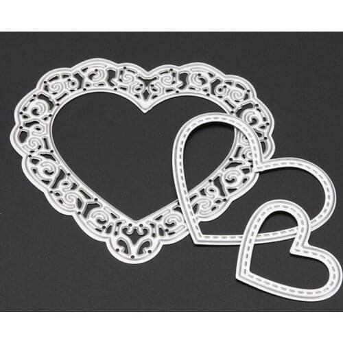 3pcs/set Cutting Dies Metal Love Heart Cutting Dies Stencils For DIY Scrapbooking Photo Album Embossing Decorative Craft
