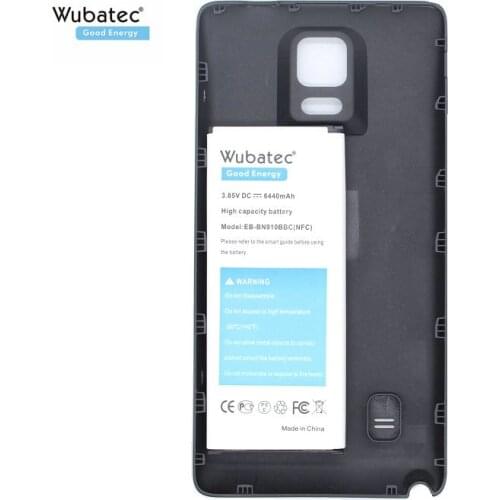 Wubatec 1x Note 4 NFC Battery 6440mAh for Samsung Galaxy Note4 N910F N910C N910V N910T N910G N910K + Case Extended Battery