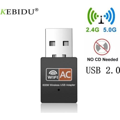 Newest USB WiFi Adapter 600Mbps 2.4GHz 5GHz WiFi Antenna Dual Band 802.11b/n/g/ac Mini Wireless Computer Network Card Receiver