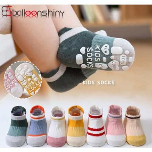 Balleenshiny 5pairs Newborn Baby Kids Socks Winter Keep Warm Cotton Boys Girls Tube Socks Silicone Anti-slip Baby Toddler Socks