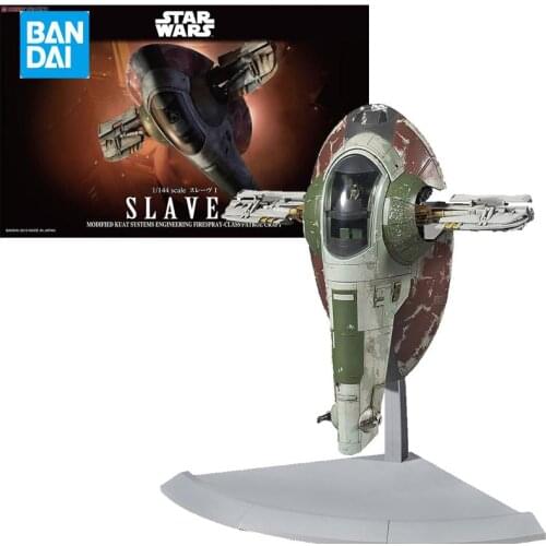 Bandai Star wars PVC Slave One Boba Fett Spaceship Assembly Model 01305 Mandalorian Anime figure model toy