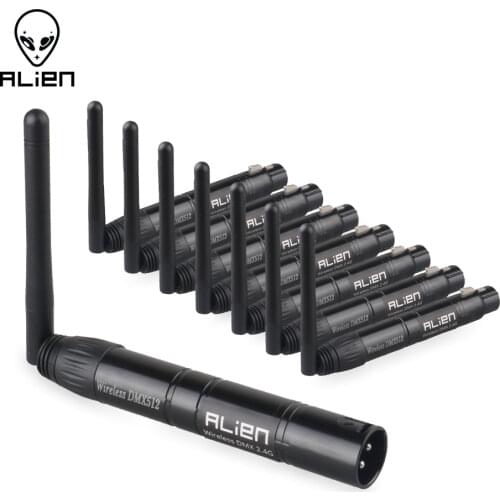 ALIEN DMX512 Wireless Controller Receiver Transmitter 2.4G ISM Dif Communication Distance 300m for Stage Par DJ Disco Bar Lights