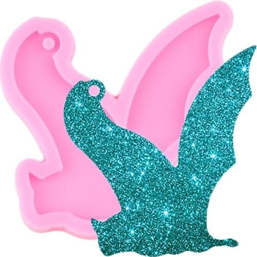 Shiny Glossy Halloween Bat Silicone Mold Epoxy Craft Keychains Molds Pendant Polymer Clay Mould DIY Handmade Jewelry Moulds
