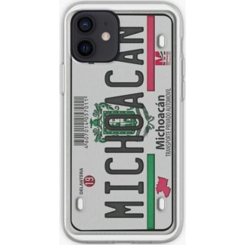 Michoacan License Plate Embroidery Effec Phone Case for iPhone 11 12 13 Pro Max Mini X XS XR Max 6 6S 7 8 Plus 5 5S SE Flower