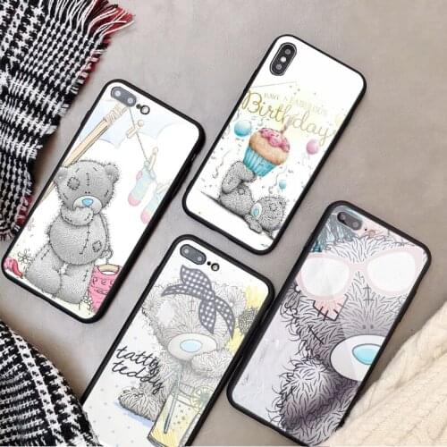 Tatty Teddy Cute bear Tempered Glass Phone Case For iPhone 6 6plus 7 plus 8 8plus 5 5S SE For iPhone X XS XR XS Max