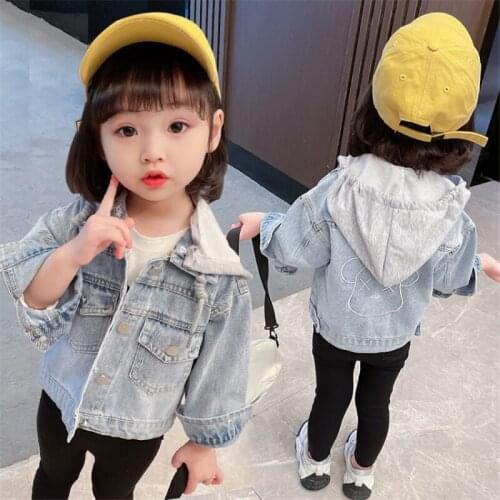 Hooded Jean Spring Autumn Coat Girls Kids Outerwear Teenage Top Children Clothes Costume Evening Party High Quality