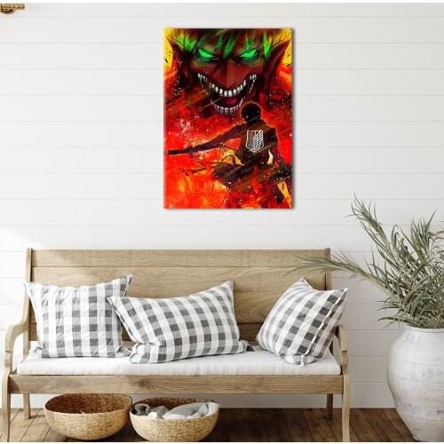 Attack on Titan Wall Art Poster Canvas Painting Nordic Wall Pictures Living Room Home Decor No Frame