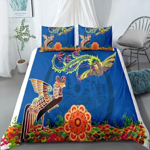 Classic Guofeng 3D Dragon Print Bedding Set Single and Double Queen Full Size Superfine Fiber Comforter Set